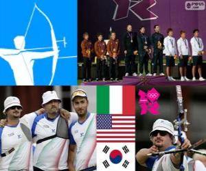 yapboz Podyum erkekler Okçuluk takım, İtalya, ABD ve Kore Güney - Londra 2012-